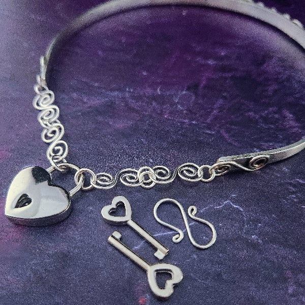 PRE-ORDER ~ Infinity Locking Submissive COLLAR, Amethyst and Sterling