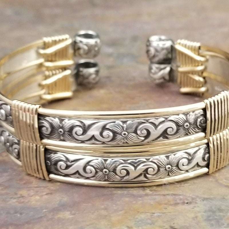 ZUZY Handcuff Bracelets, Sterling with Gold Accents