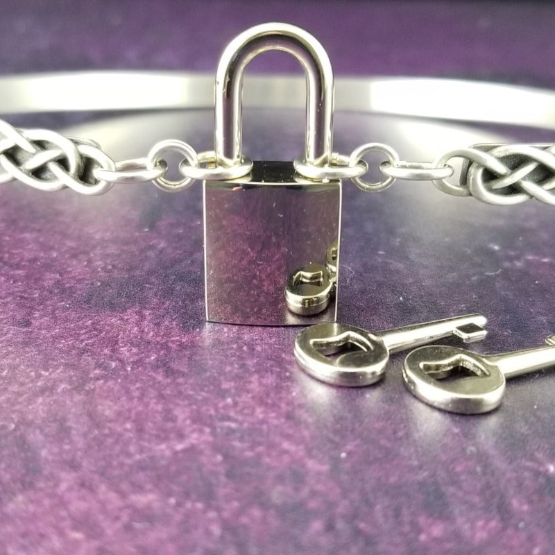 CADMAN Celtic Collar with Slides, Locking, Sterling Silver
