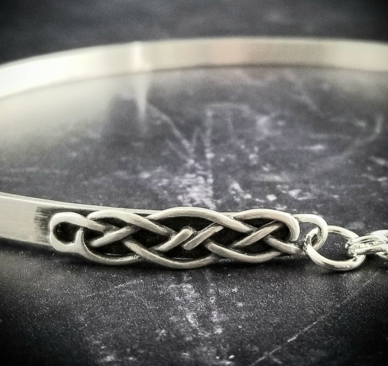 CADMAN Celtic Collar with Slides, Locking, Sterling Silver