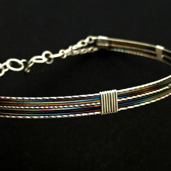 SOLD~ TEMPTRESS COLLAR, Rainbow Titanium & Sterling