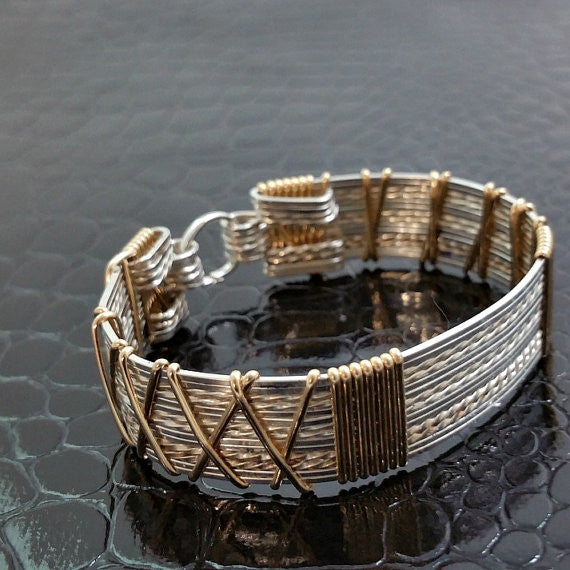 Neo-Classic Traditional Bracelet, Sterling & Gold