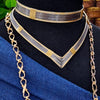 COLLAR - AMARI Locking Submissive Collar, BOLD, Black and Gold