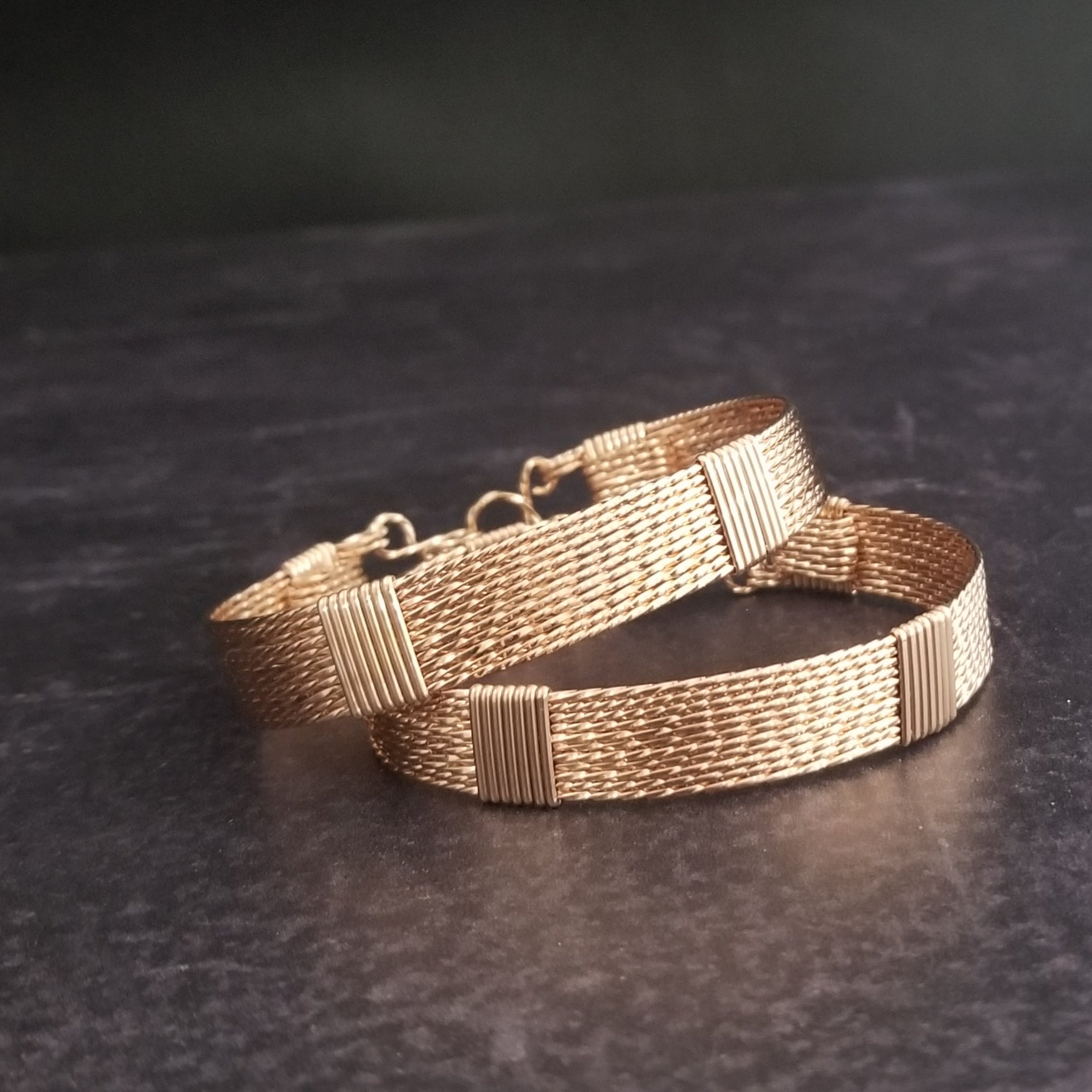 ASHANTI Submissive Bracelets {Pair} Wrist or Ankles, Rose Gold