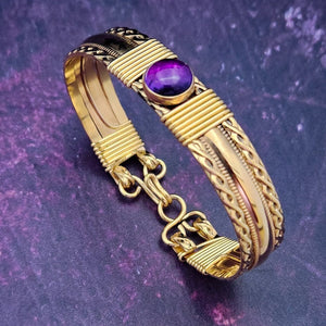 Bold, original and dramatic, this locking submissive bracelet is from our Limited Edition BABYLON COLLECTION.  My Secret Heart Studios