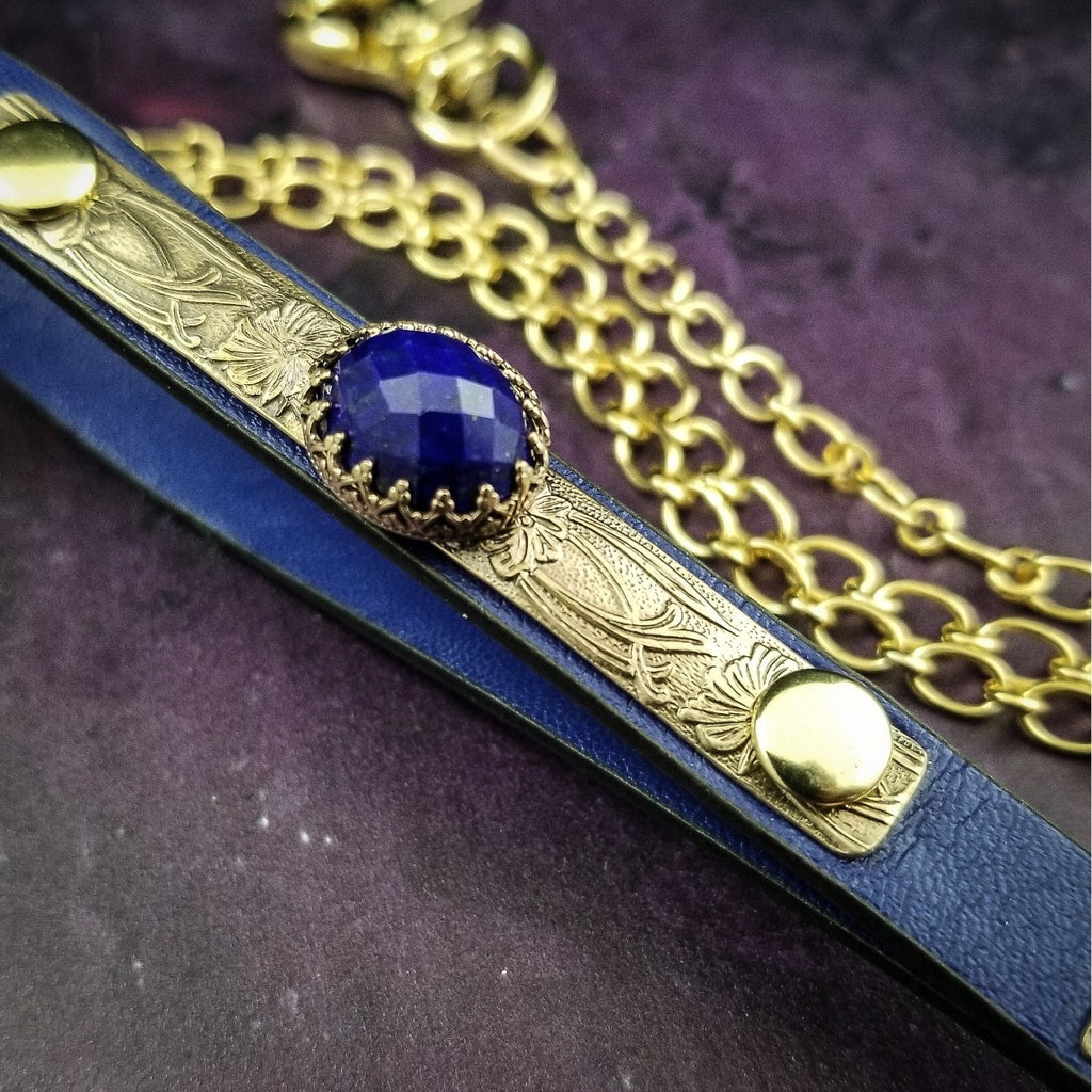LEASH, Gold and Lapis {One Of A Kind}