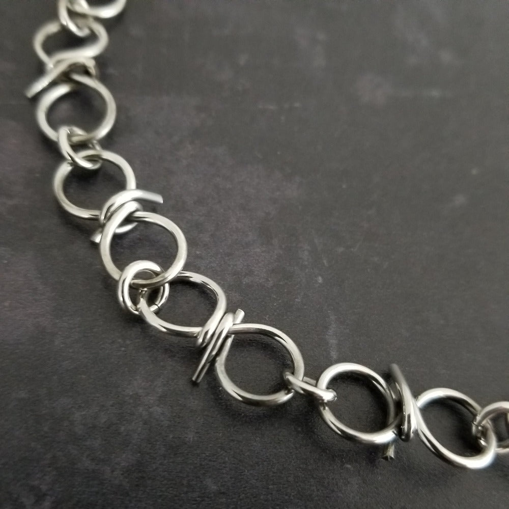 BRAMBLES Stachelkettenhalsband, Sterling