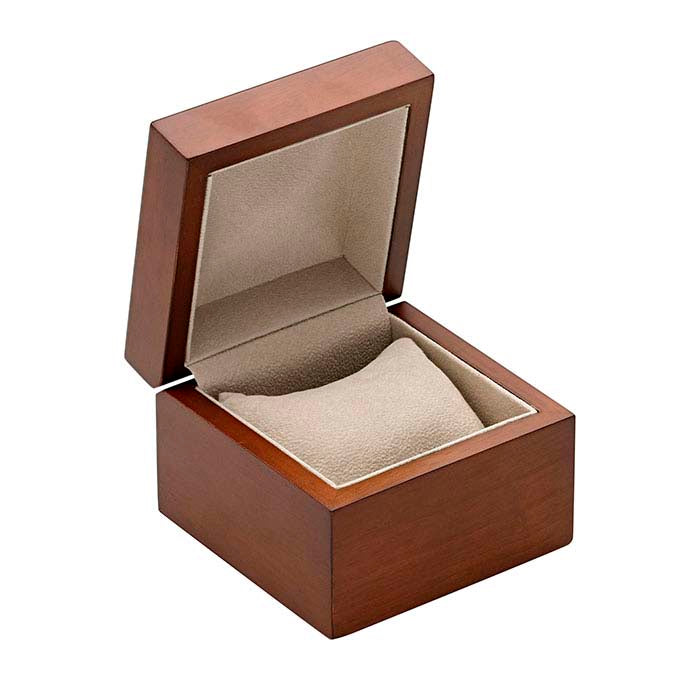 BRACELET or WATCH Jewelry Box, Hardwood, Warm Matte Brown