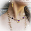 COLLAR, Submissive Locking Triquetra & Gems, CELTIC PRIESTESS, LAPIS and 14K Gold Filled