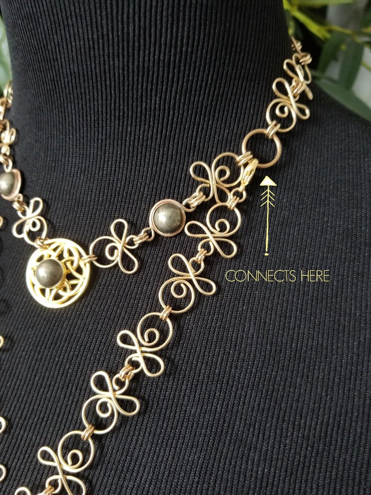 HARNESS CONNECTORS, Celtic Priestess {Pair, 14K Gold Filled}
