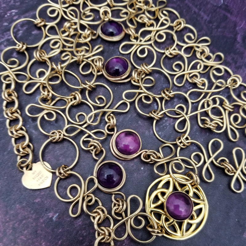 Breathtaking submission jewelry, our CELTIC PRIESTESS is a unique collection of handcrafted chain jewelry that pays homage to your BDSM lifestyle with a Celtic flair. Each piece can be worn independently or connected, and worn locked or with traditional clasps.