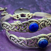 CELTIC JOURNEY Gemstone Locking Submissive Cuffs, Sterling and Lapis Lazuli. My Secret Heart Studios