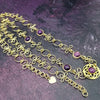 THE CELTIC PRIESTESS LOCKING BELT features chain links inspired by Celtic knots, all created entirely by hand using only a few hand tools. The links are then tumbled with steel shot, creating strength and durability, as well as a silky smoothness. Amethyst and Gold Filled. By My Secret Heart Studios
