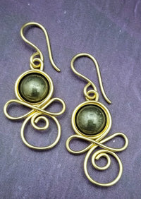 EARRINGS, CELTIC PRIESTESS Links and Gemstones, 14K Gold Filled
