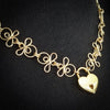 Made a bold statement of your Dominant / submissive lifestyle. The CELTIC PRIESTESS locking submissive collar features chain links inspired by Celtic knots, all created entirely by hand using only a few hand tools. The links are then tumbled with steel shot, creating strength and durability, as well as a silky smoothness. 