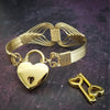 Wire wrapped 14k Gold Filled bracelet inspired by the Egyptian Queen Cleopatra. This locking submissive bracelet is bold and contemporary, and totally discreet for day wear. ORDER A PAIR for stunning handcuffs bracelets or one for sub and one for Dominant. {maybe even chained together!}