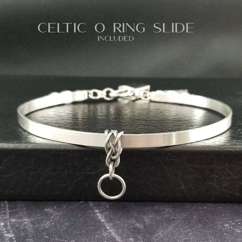 CADMAN Celtic Collar with Slides, Locking, Sterling Silver