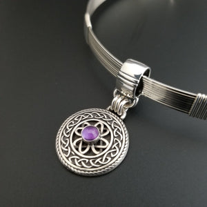 CELTIC GOOD LUCK Locking Soft Collar and Slide {Your Choice of Gemstone}