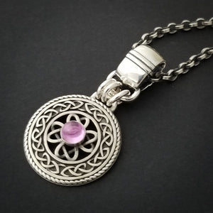 CELTIC GOOD LUCK Locking Soft Collar and Slide {Your Choice of Gemstone}