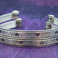 CHAOTIC HEARTS Handcuffs {Pair} Sterling Silver