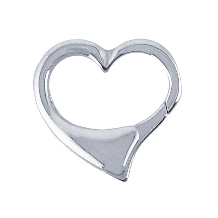 Clasp, Heart {13.5mm, Sterling}