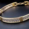 Crafted with a luxurious combination of Art Deco inspired sterling silver and accents of 14k Gold Filled, the DEKKA BDSM Submissive Collar exhibits a unique and feminine style. My Secret Heart Studios