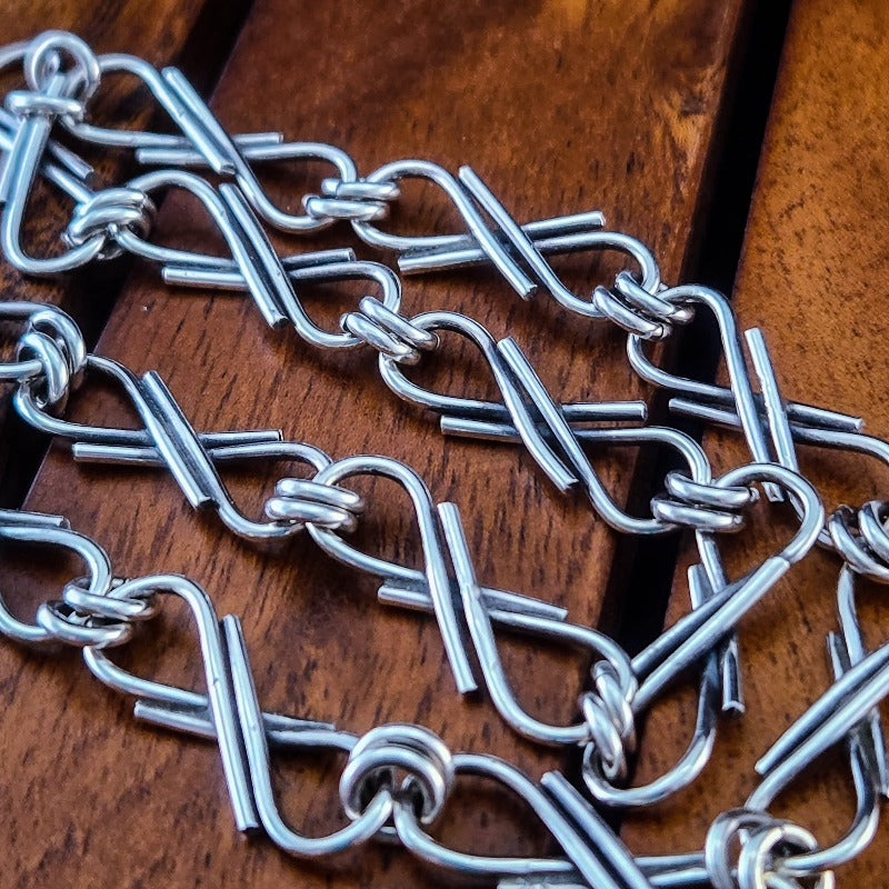 We've all fought battles. And won. I created Embrace to honor the battles. The handcrafted links are interlocked and symbolize the power of love and prayer. The power of loved ones and friends that stand by  you during your raging storms. Choose from a locking submissive style or traditional. By My Secret Heart Studios