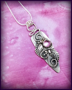 *READY TO SHIP* Floral Garden Pendant, Jozi, Sterling with Pink Sapphire