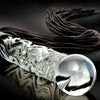 Achieve the ideal combination of bliss and agony with this BDSM Flogger, crafted of Black Suede and Glass. This timeless impact toy is stylish, opulent, and made with great attention to detail. Customize it your way and experience the range of sensations that come with S&M play from gentle warmth to hard hits. Can be engraved / monogrammed. By My Secret Heart Studios