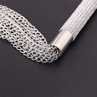 Decisions ... Decisions .... Should you tease, or punish? Imagine Your sub's delight {or trepidation, lol} when they see gorgeous chain flogger! The crystal encrusted silver handle is so pretty, but damn those chains bite! 