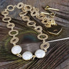  Show your Ownership / submission in such a unique and beautiful way with this Gold Chain and Freshwater Pearl Collar
