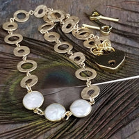  Show your Ownership / submission in such a unique and beautiful way with this Gold Chain and Freshwater Pearl Collar