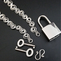 An infinity symbol is a universal statement of unending love. I believe those in a committed BDSM lifestyle know that our commitment is usually deeper and stronger than most traditional relationships. {Just my humble opinion, ;-D } These soft chain link collar is such a beautiful way to honor your power exchange or dynamic. This submissive collar can be worn locked, or with a traditional clasp for total discretion.
