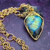 Infinity Locking Soft Chain Collar, Gold and Labradorite, One of A Kind, My Secret Heart Studios. 02