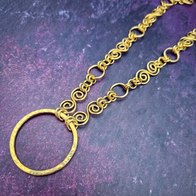 Locking Infinity O Ring Collar, Gold, My Secret Heart Studios 01