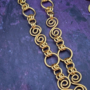 *READY TO SHIP* INFINITY SOFT LOCKING CHAIN COLLAR, Gold with Labradorite, One of A Kind