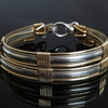 JANUS Handcuff Bracelets {Pair} Sterling w/Gold Accents