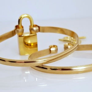 Bracelets de menottes JANUS, remplis d’or 14 carats {simple ou paire}