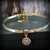 THE LODI Locking Submissive or Slave BDSM Collar is fabricated with strands of 14k gold filled embracing to create a seductive artisan collar. 