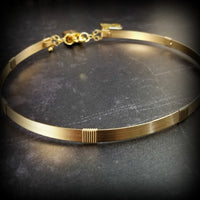 THE LODI Locking Submissive or Slave BDSM Collar is fabricated with strands of 14k gold filled embracing to create a seductive artisan collar. 