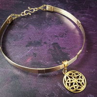THE LODI Locking Submissive or Slave BDSM Collar is fabricated with strands of 14k gold filled embracing to create a seductive artisan collar. 