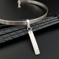 The Metaki Collar is a finely crafted BDSM collar in solid sterling silver. Super sleek and super sexy, the clean lines are perfect for all submissives, slaves, Dominants ... and those of you who just love a bold, contemporary look.