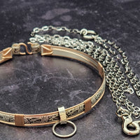 PET CHAIN LEASH & O Ring for Submissive Collars, Stainless Steel