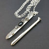 An artisan gemstone necklace with a kinky secret!  The sterling silver pendant cages a sleek and sexy vibrator. So discreet, no one will ever guess. Think of all the fun you can have with this wicked little toy! 