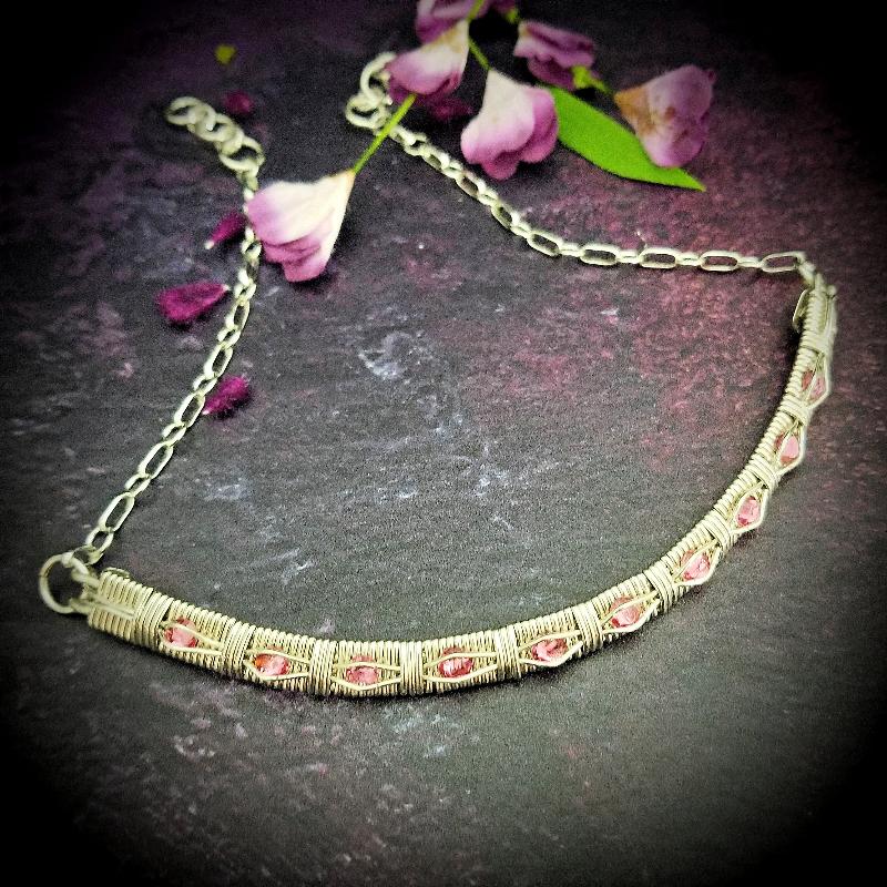 * READY TO SHIP CRYSTAL NECK WRAP ~ One Of A Kind, SIZED up to 16.0 {Locking or Traditional}