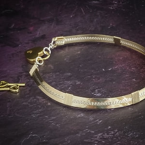 GODIVA Locking Collar, Gold with Sterling Silver Twists {Traditional Available}