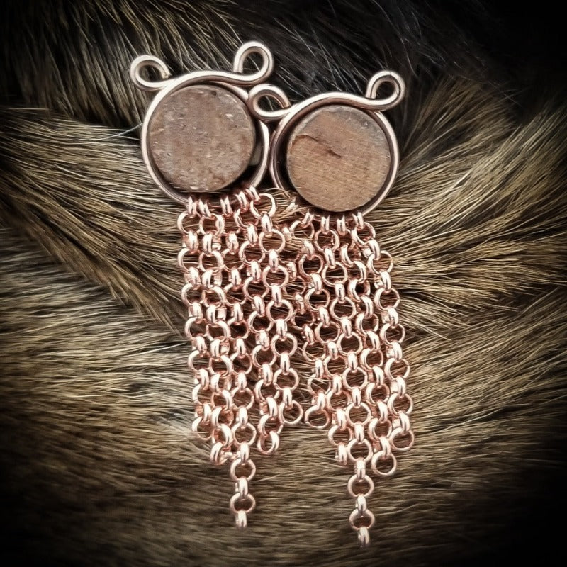 NIPPLE RINGS, PAIR, Tassel, Rose Gold {non-piercing, adjustable