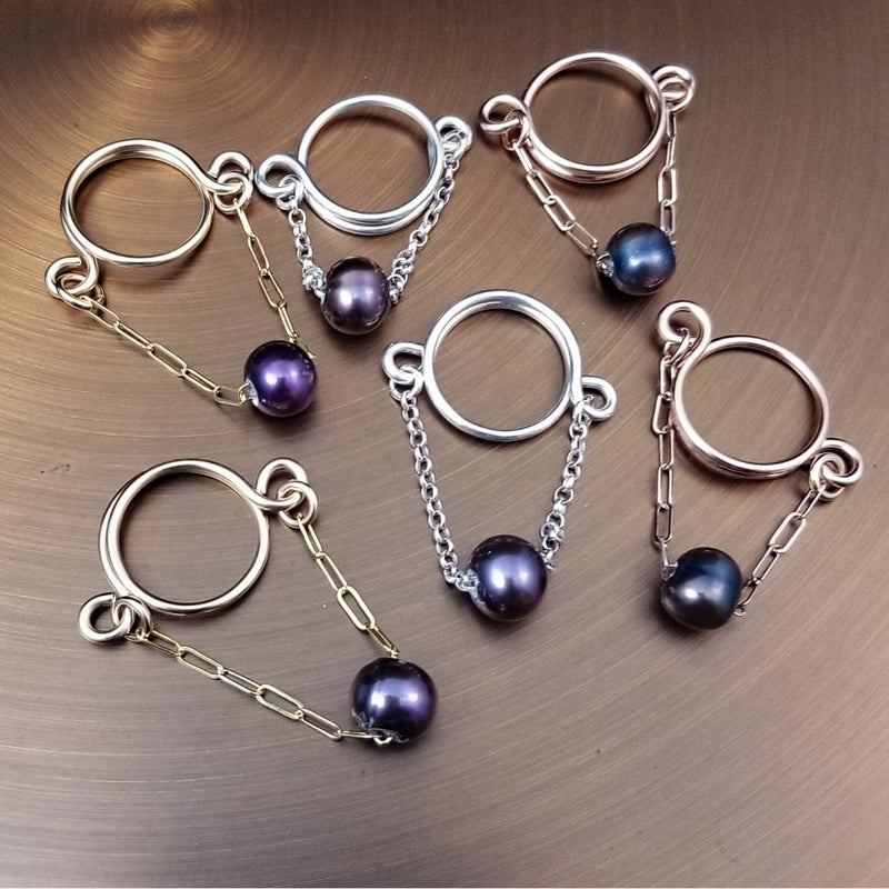 NIPPLE RINGS, PAIR, Precious Metal & Freshwater Pearls {non-piercing, – MY  SECRET HEART STUDIOS
