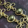 COLLAR, Submissive Locking Triquetra & Gems, CELTIC PRIESTESS, PYRITE and 14K Gold Filled