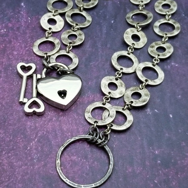 UPTOWN LOCKING COLLAR with O Ring, Black Silver